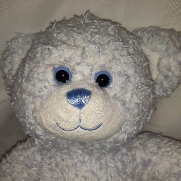 Build A Bear Blue Curly Teddy Bear Plush Stuffed Animal RETIRED Powder Blue 16" - Picture 1 of 16